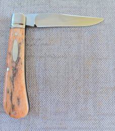 Robbie Ferreira Giraffe Bone Lannys Clip...N690..3.75" closed..fluted bolsters and double shields 