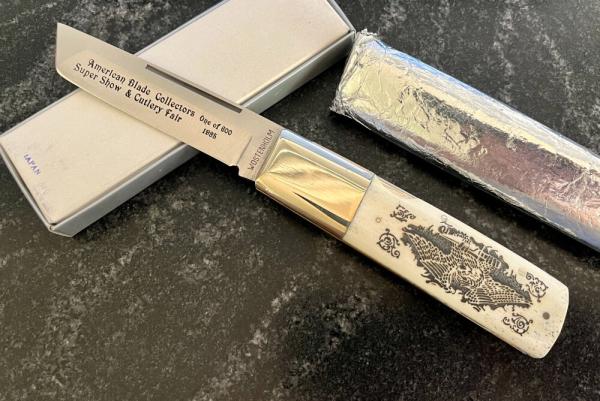 Vintage Wostenholm Tanto Lockback Folder, Made In Japan, With Original Box, New Vintage Wostenholm Tanto Lockback Folder, Made In Japan, With Original Box, New