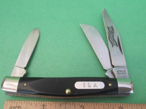 Schrade Old Timer  Black Rough Saw Delrin Handles Pattern # 34OT