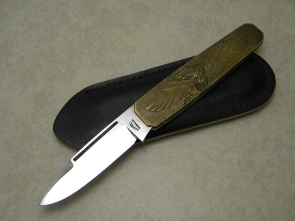 A.G. Russell USA Springdale, ARK Bronze 1976 Bicentennial Folding  Knife in Pouch