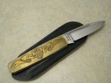 A.G. Russell USA Springdale, ARK Bronze 1976 Bicentennial Folding  Knife in Pouch
