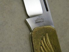 A.G. Russell USA Springdale, ARK Bronze 1976 Bicentennial Folding  Knife in Pouch