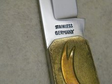 A.G. Russell USA Springdale, ARK Bronze 1976 Bicentennial Folding  Knife in Pouch
