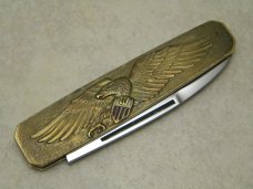 A.G. Russell USA Springdale, ARK Bronze 1976 Bicentennial Folding  Knife in Pouch