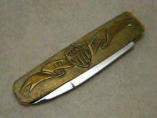 A.G. Russell USA Springdale, ARK Bronze 1976 Bicentennial Folding  Knife in Pouch