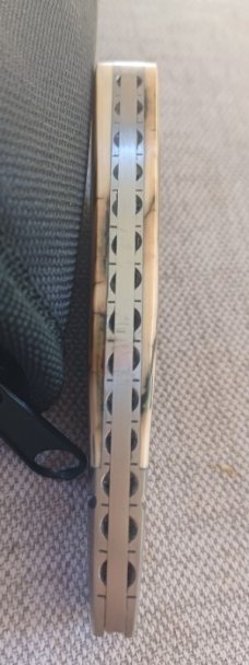 Steve Vanderkolff Mammoth Ivory Native Slipjoint..Damasteel..4"closed..Fluted bolsters..filework. 