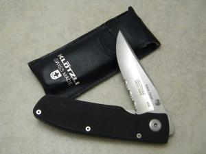 KLOTZLI Swiss Made Walker Design Black G10 Frame Linerlock Knife 