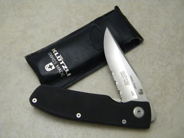 KLOTZLI Swiss Made Walker Design Black G10 Frame Linerlock Knife 