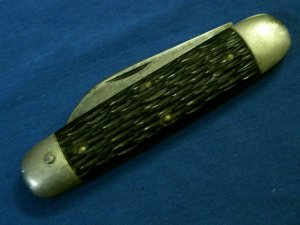 VINTAGE ANTIQUE UTICA CUTLERY CO USA EQUAL END CIGAR JACK FOLDING POCKET KNIFE KNIVES OLD