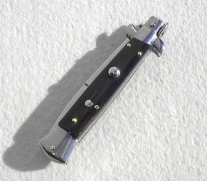 NEW FRANK BELTRAME 9" GENUINE DARK HORN ITALIAN STILETTO