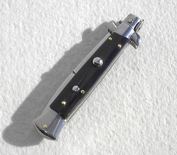 NEW FRANK BELTRAME 9" GENUINE DARK HORN ITALIAN STILETTO NEW FRANK BELTRAME 9" GENUINE DARK HORN ITALIAN STILETTO