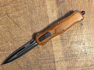 Nice MOGOFE double edge OTF Out The Front Automatic knife with skull crusher & sheath MINT