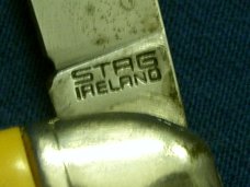 VINTAGE STAG IRELAND FOLDING POCKET TEXAS TOOTHPICK TICKLER FISH KNIFE KNIVES OLD