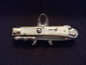 ITALIAN MEDICI STYLE SWING GUARD STILETTO, GORGEOUS HORN