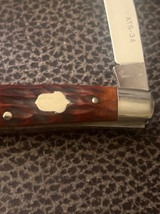 Cattaraugus Cutlery Co CM-16 Reddish Bone Handle Moose With Two ATS-34 Blades New In Box