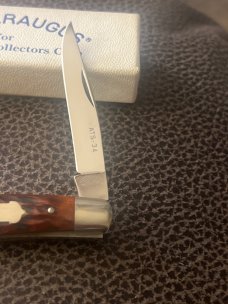 Cattaraugus Cutlery Co CM-16 Reddish Bone Handle Moose With Two ATS-34 Blades New In Box