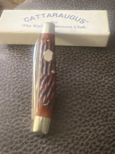 Cattaraugus Cutlery Co CM-16 Reddish Bone Handle Moose With Two ATS-34 Blades New In Box