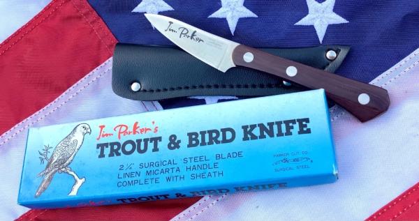 Vintage Parker Cut Co. Eagle Brand Jim Parkers Trout & Bird Knife w/ Micarta Handles +Orig Box -NOS Vintage Parker Cut Co. Eagle Brand Jim Parkers Trout & Bird Knife w/ Micarta Handles +Orig Box -NOS