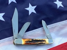 Vintage Parker Alabama USA Stockman Pocket Knife w/ Great Stag Handles - NOS Vintage Parker Alabama USA Stockman Pocket Knife w/ Great Stag Handles - NOS