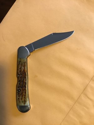 Case  copperlock automatic knife. Antique bone.