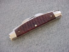 Vintage QUEEN(Crown), Large 4", 4-Blade, Etched, Jigged Bone Handle Congress Pattern Pocket Knife Vintage QUEEN(Crown), Large 4", 4-Blade, Etched, Jigged Bone Handle Congress Pattern Pocket Knife