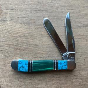 CASE Custom Mini Trapper Malachite/Turquoise/Jet/MOP