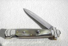 NEW A.G.A. CAMPOLIN 9" MALTESE BRAZILIAN HORN MODIFIED BAYONET BLADE NICKEL SILVER BOLSTERS- W/POUCH NEW A.G.A. CAMPOLIN 9" MALTESE BRAZILIAN HORN MODIFIED BAYONET BLADE NICKEL SILVER BOLSTERS- W/POUCH