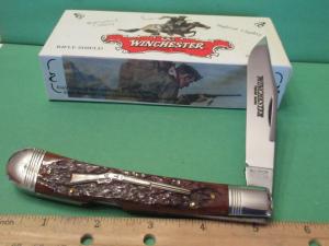 Winchester 1994 Rifle Shield Series Burnt Orange Bone Toadsticker Lock Back Pattern 19107 1/2