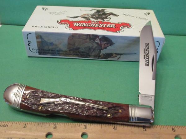 Winchester 1994 Rifle Shield Series Burnt Orange Bone Toadsticker Lock Back Pattern 19107 1/2