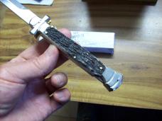 A. G. A. Campolin Dominus Lever Maltese Cross Large 9 Incher Lockback W/Genuine Stag/Antler NIB A. G. A. Campolin Dominus Lever Maltese Cross Large 9 Incher Lockback W/Genuine Stag/Antler NIB