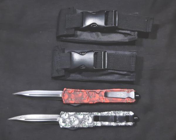 Skull OTF Pair 8” Double Edge Double Action Skull OTF Pair 8” Double Edge Double Action