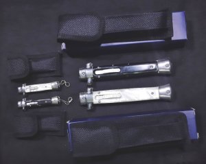 Stiletto style OTF pairs, 4 knives 11” and 4-1/2” 