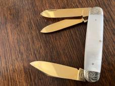 3 BACKSPRING PEARL WHITTLER GOLD BLADES F. BUSTER