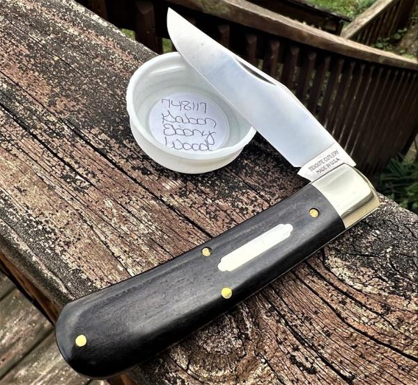 GEC TIDIOUTE 748117 STALLION GABOON EBONY HOT DOG SHIELD KNIFE