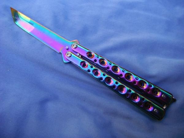 Tanto point Butterfly /  Balisong Knife  4" blade