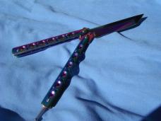 Tanto point Butterfly /  Balisong Knife  4" blade