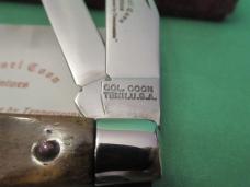 Colonel Coon Knives Smooth Brown Bone Mini Trapper Pattern # 782-13