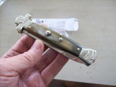 A. G. A. Campolin Dominus Lever Maltese Cross Large 9 Incher Lockback W/Brazilian Horn Handles NIB A. G. A. Campolin Dominus Lever Maltese Cross Large 9 Incher Lockback W/Brazilian Horn Handles NIB