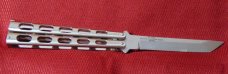 MINT IN BOX PACIFIC CUTLERY CORP. BALI-SONG 138 TANTO CROME-SLOT 4" 1985 JAPAN PRE-BENCH MADE MINT IN BOX PACIFIC CUTLERY CORP. BALI-SONG 138 TANTO CROME-SLOT 4" 1985 JAPAN PRE-BENCH MADE