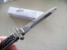 A. G. A. Campolin  Lever Maltese Cross Bayonet Large 9 Incher Lockback W/Genuine Stag/Antler NIB