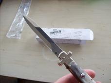A. G. A. Campolin Lever Maltese Cross Large 9 Incher Bayonet Lockback W/Brazilian Horn Handles NIB A. G. A. Campolin Lever Maltese Cross Large 9 Incher Bayonet Lockback W/Brazilian Horn Handles NIB