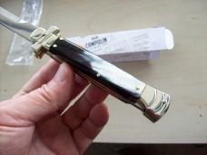 A. G. A. Campolin  Lever Maltese Cross Large 9 Incher Bayonet Lockback W/Brazilian Horn Handles NIB