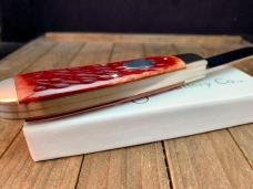 Cattaraugus Cutlery by A.G. Russell Trapper Red Jigged Bone Springdale Arkansas Made 1997