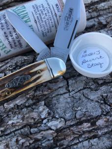 GEC 121211J BURNT STAG POWDER HORN JACK 1095 CARBON STEEL