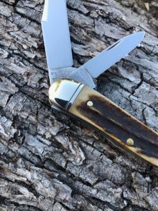 GEC 121211J BURNT STAG POWDER HORN JACK 1095 CARBON STEEL