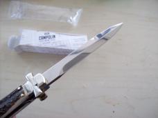 A. G. A. Campolin Lever Maltese Cross Bayonet Large 9 Incher Lockback W/Genuine Stag/Antler NIB A. G. A. Campolin Lever Maltese Cross Bayonet Large 9 Incher Lockback W/Genuine Stag/Antler NIB
