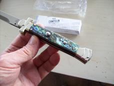 A. G. A. Campolin Lever Maltese Cross Bayonet Large 9 Incher Lockback W/Real Abalone Shell NIB A. G. A. Campolin Lever Maltese Cross Bayonet Large 9 Incher Lockback W/Real Abalone Shell NIB