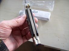 A. G. A. Campolin Lever Maltese Cross Bayonet Large 9 Incher Lockback W/Real Abalone Shell NIB A. G. A. Campolin Lever Maltese Cross Bayonet Large 9 Incher Lockback W/Real Abalone Shell NIB