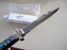 A. G. A. Campolin  Lever Maltese Cross Bayonet Large 9 Incher Lockback W/Real Abalone Shell NIB