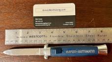 Super Automatic Out The Front, Blue Handle, Hard To Find Variation, Marked FES ROSTFREI, Unused Super Automatic Out The Front, Blue Handle, Hard To Find Variation, Marked FES ROSTFREI, Unused